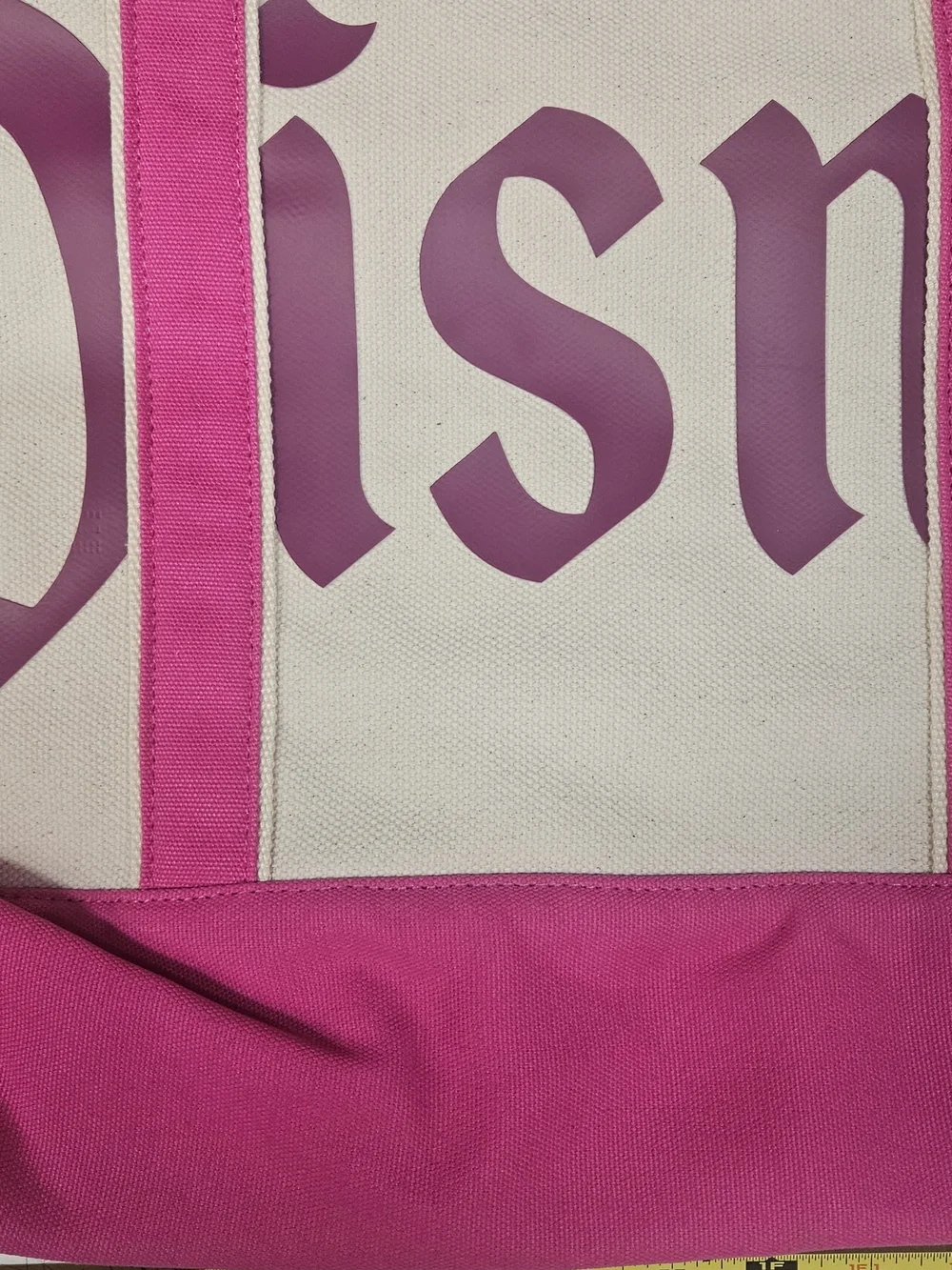 Pink Canvas Tote Bag with Logo Detail